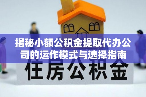 定襄揭秘小额公积金提取代办公司的运作模式与选择指南